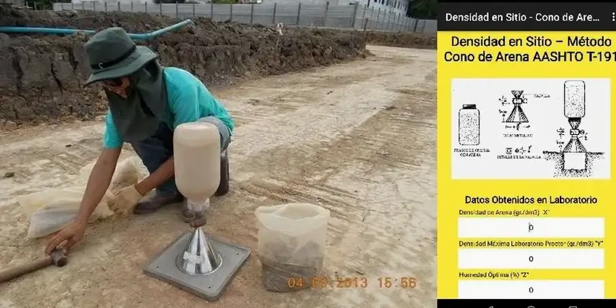Densidad de Campo con Cono de Arena en Santiago